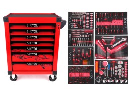 Chariot d'atelier MECHANIC TROLLEY KEVIN RED 326, 7 tiroirs, 326 pièces d'outillage